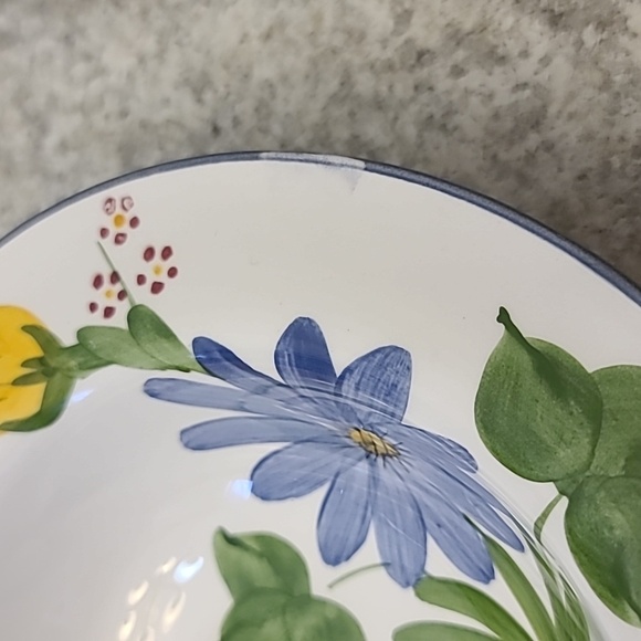 Floral Ceramic Bowls Set - Blue, Yellow, Green - Picture 6 of 6